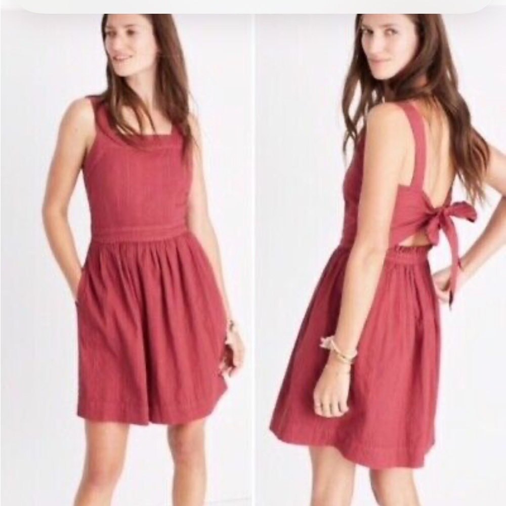 Madewell Red Tie-Back Mini Dress